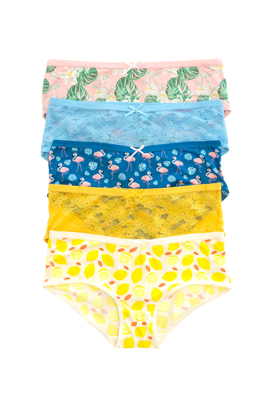 Lemon Print Boyshort 5 Pack