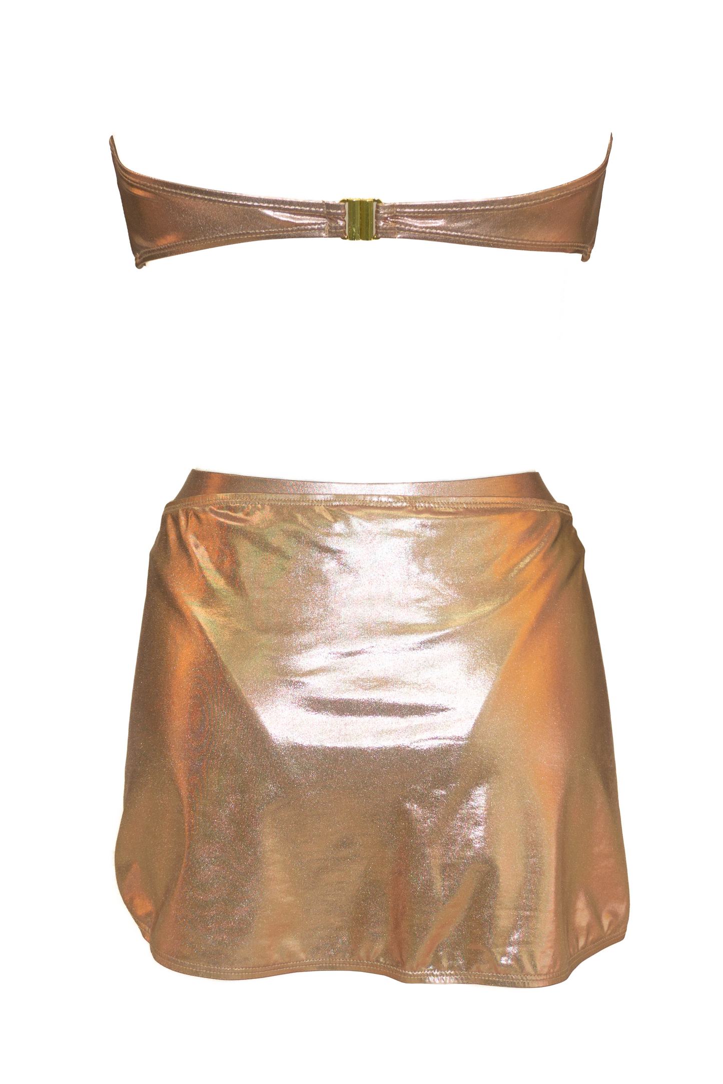 Metallic Rose Gold 3 Piece Bikini Set